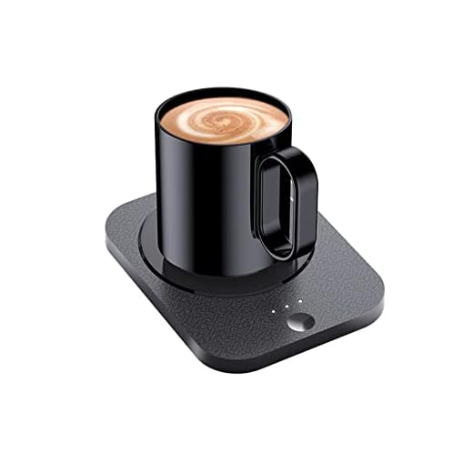 Koppvärmare underlägg elektrisk kaffekoppvärmare, koppvärmare dyna med elektrisk värmeplatta, beröringsknapp, temperaturreglering i 5 steg, 45 till 140 grader. Koppvärmare för kontor och hem