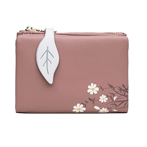 Women's Wallet PU Leather Women's Short Wallet Small Fresh Korean Style Zipper Folding Coin Purse