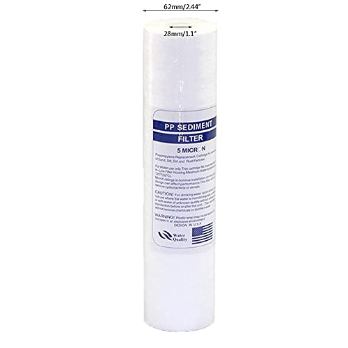 KBREE Filtri di Ricambio per sedimenti d'Acqua da 10 Pezzi (5 Micron) cartucce da 10 Pollici (Color : 10pcs)
