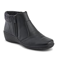 Pavers Wide-Fit Leather Lightweight Ankle Boots - Black Size 6