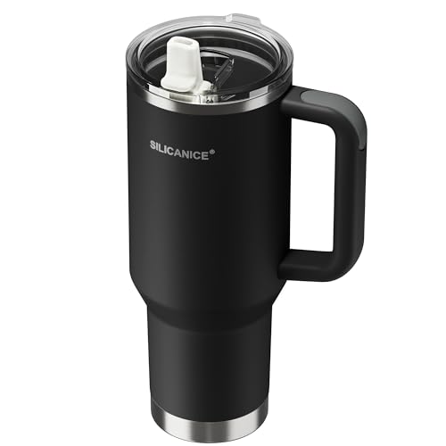 Image of For Travel & Gym - Never Drink from a Moldy Lid Again: 40oz Hygienic Tumbler, 100% Leakproof Lid & Removable Foldable Spout. Reinforced Base, Fits Cup Holders - Black