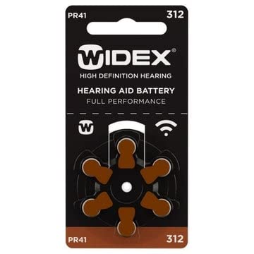 Widex Hearing Aid Battery- Size 312- Hear.com (Pack of 24 Batteries -4 Strips)