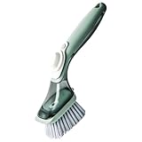 Tellerpinsel mit Seifenspender – Seifen-Scrubber mit geringem Gewicht | Spülmaschinen-Reinigung mit langem Griff mit Ersatz-Schwammkopf