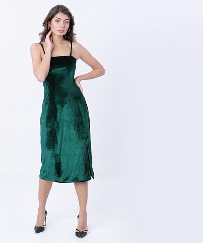 Image of Tokyo Talkies Women's Sleeveless Shoulder Strap Solid Dresses | Stylish Dresses | Party Dresses