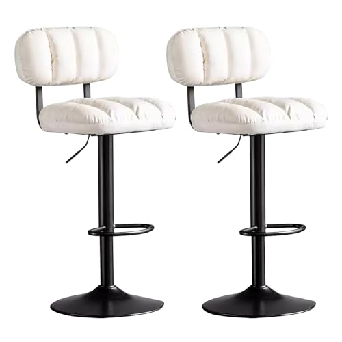 Chaise de bar simili cuir lot de 2 tabourets design avec dossier pour comptoir