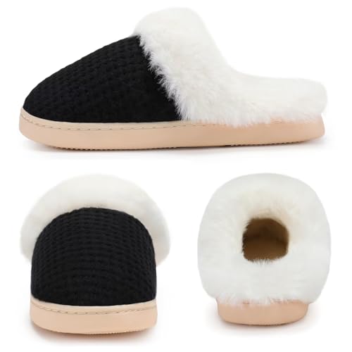 Comfy House Slippers for Women Fuzzy Memory Foam Slippers Cozy Slip on Outdoor Indoor Warm Fleece Lined Bedroom Shoes3