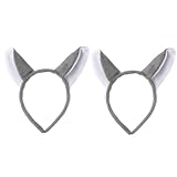 2 diademas de tela con orejas de lobo esponjosas, diadema de lobo gris, diadema de felpa de dibujos animados, cosplay, fiesta, Halloween, accesorios de disfraz