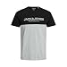 JACK&JONES JJEURBAN Blocking tee SS O-Neck Noos Camiseta, Black/Detail:White-Griffen Print/Slim Fit, XS de los Hombres