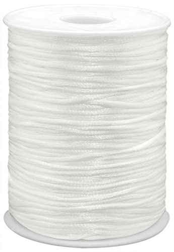 Cordon en nylon satiné 2mm blanc fil tressage kumihimo 91m