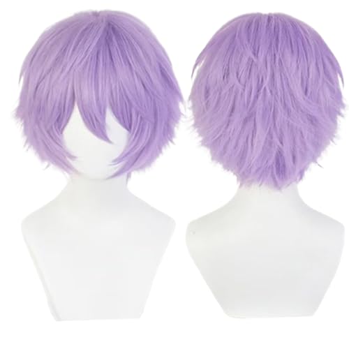 KiyaCos 30cm lt Purple Lavender Lilac Fluffy Adult Cosplay Wig Synthetic Anime Halloween Costume Party Wigs