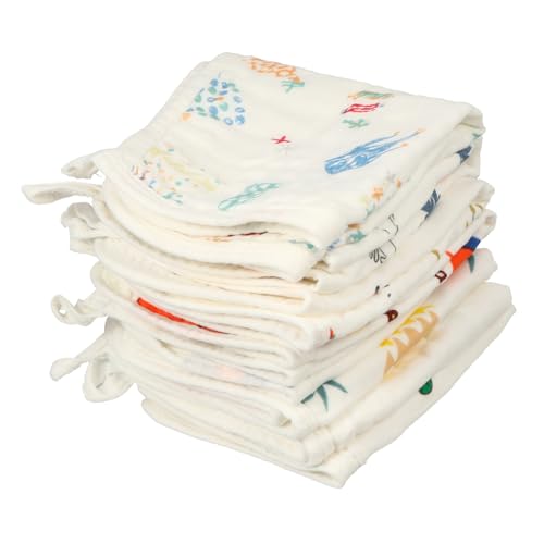 Serviettes bébé coton doux débarbouillette lavable alimentation visage multi style