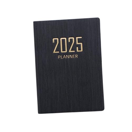 KiBcsLic 2025 A7 Planner for Yearly and Monthly Organization January to December Portable Notebook for Office Use, Black