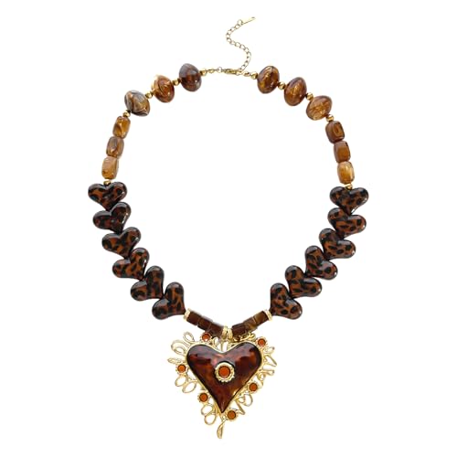 Collar de resina y acero inoxidable elegante para el día a día