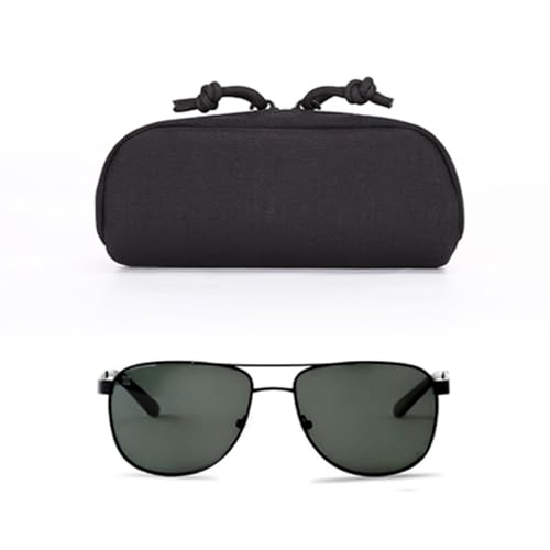 JT-HLM Sac à lunettes tactique Molle portable pour lunettes de soleil d'extérieur Style militaire Poche avec boucle, Noir , S