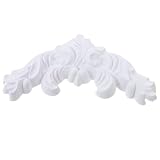 Decoro Angolare Stile Classico in PU Bianco Motivi Floreali