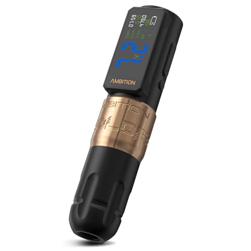 Ambition Soldier 270 S Wireless Tattoo Pen Machine, Rotary Tattoo Gun with 2400 mAh Battery, 270 g.cm Torque Brushless Motor, 5.0mm Stroke Cordless Tattoo Supply for Professional Artists