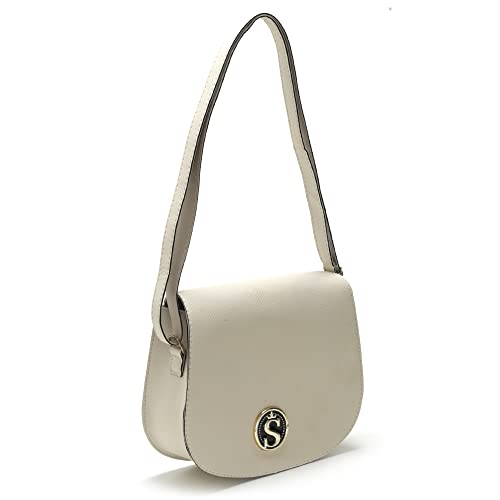 Bolsas Femininas Grande, Pequena e Carteira Santorini Handbag (Creme/Marrom)
