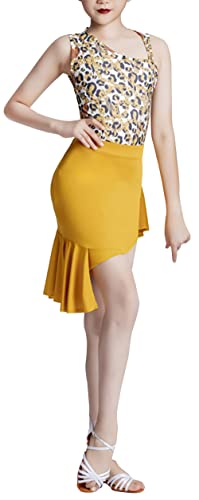 Happy Cherry Ragazza Costumi da Ballo Danza Salsa Bambine Completi 2 Pezzi Body Latino Americano + Gonnellina Balza Tango Rumba Samba Dancewear