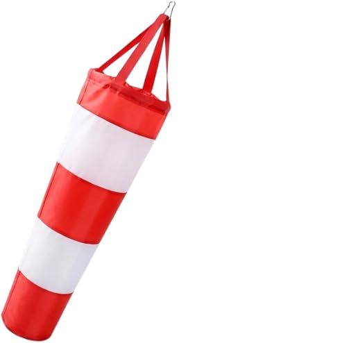 LOLANIUT Manche à air extérieure 0,8 m, girouette résistante aux intempéries Rouge et Blanche avec réflecteur, indicateur précis de la Direction du Vent pour Jardin, Cour, modélisme aérien, Camping