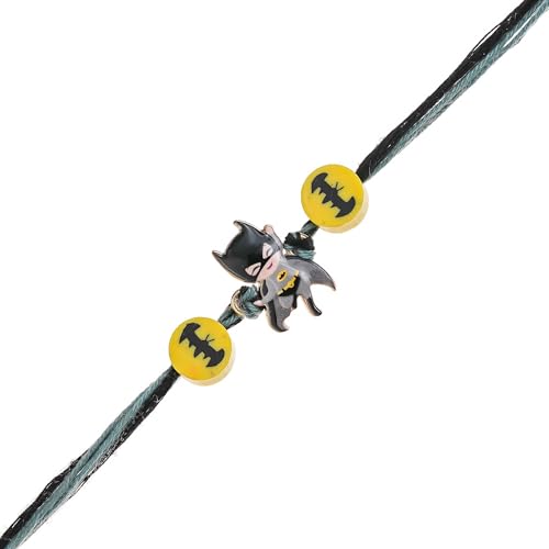 Image of eCraftIndia Bat Theme Rakhi for Kids Brother Boys Girls Sister | Raksha Bandhan Kids Rakhi for Bhai Bhaiya | Best Bro Ever Fridge Magnet | Roli Chawal Pack