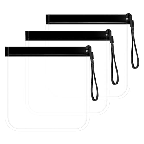 Bolsa con cremallera de avión, 3 unidades, neceser de viaje, neceser de aseo, equipaje de mano, líquidos, bolsa de aseo, bolsa de aseo, bolsa transparente para viajes, viajes de negocios,