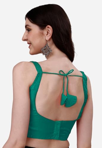 Image of Pujia Mills Women's Heavy Phantom Silk Bollywood Style Sleeveless Trendy Blouse(Veda)