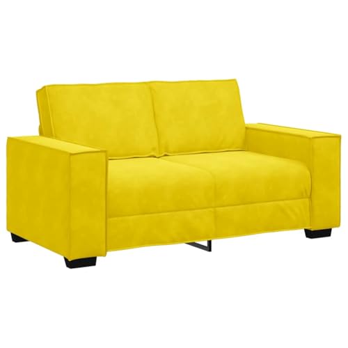 vidaXL Sofá de 2 plazas Terciopelo Amarillo 120 cm