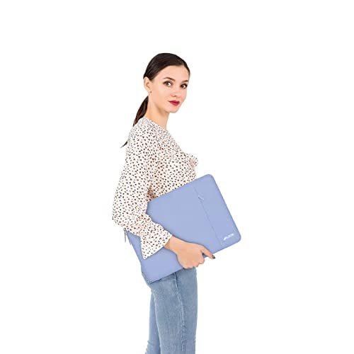 Image of MOSISO Laptop Case 14 inch, 14 inch Laptop Sleeve Compatible with HP Lenovo Dell ASUS Acer, HP Stream, Dell Latitude, Lenovo IdeaPad, Polyester Vertical Computer Sleeve Bag with Pocket, Pastel Blue