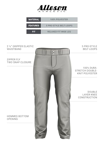 Alleson Athletic Boys' Crush Premier Braided Baseball Pant4