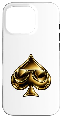 Golden Spade Sunglasses Poker Casino Lucky Symbol �X�}�z�P�[�X iPhone 16 Pro �p