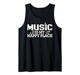 Music Is My Happy Place Inspiring Musician Lover Concert Débardeur