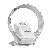YFZNWHX Ventilatore Portatile Senza Lama da Parete,Ventilatore da Tavolo,con Telecomando, 9 velocità, Timer 1-2H, Oscillazione di 80°,Ventilatore Raffreddatore for Casa E Ufficio (Color : Silver)