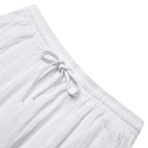 Pantalon en lin homme d'été léger jambe droite décontracté