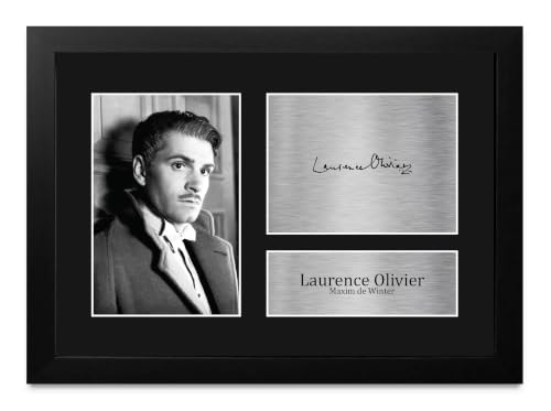 Regalo para fans del cine clásico cuadro de Rebecca firmado por Laurence Olivier A4