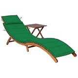Makastle Sonnenliege mit Tisch, Liegestuhl klappbar, Gartenliege mit Auflage, Strandstuhl...