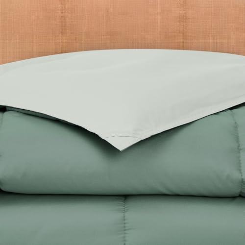 Image of Modern Threads Down Alternative Reversible Comforter Ivory /Sage Green King