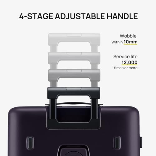 NINETYGO Carry On Luggage 22x14x9 Airline Approved, 20 Inch Suitcase with Front Compartment, Lightweight PC Hard Shell, Cup Holder, Clamshell, TSA Lock, Spinner Wheels (Blackcurrant Oolong) by NINETYGO - Used condition - Image 9