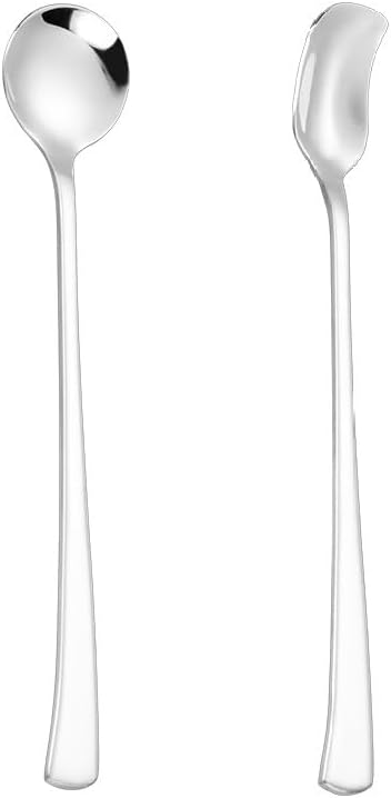 Silverware Flatware Set, 1/4/6/8 Pieces Creative 304 Stainless Steel Spoons, Thickened Long-handled Ice Spoon, Dessert Spoon, Coffee Stirring Spoon, Household Eating Spoon(8 Pieces)