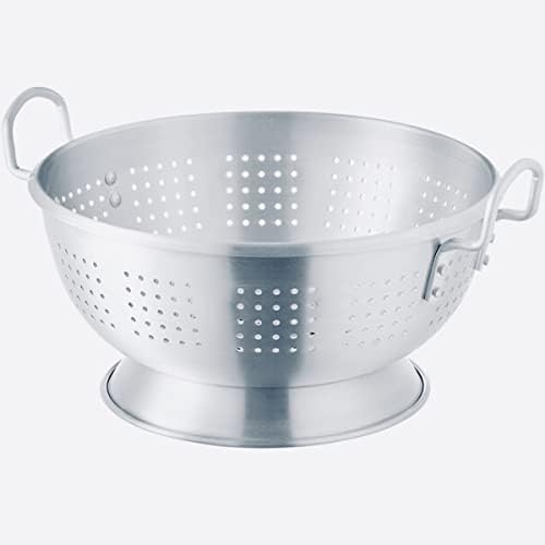 12 Quart Heavy Duty Aluminum Colander with Handles and Stable Base, Large Holes Kitchen Colander for Pasta Noodles Fruits Vegetables