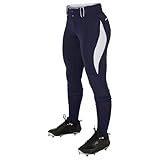 CHAMPRO womens Low-rise Softball Surge Traditional Style Low Rise Pant, Navy, White, X-Large US