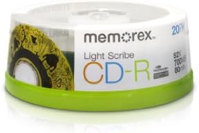 Memorex LightScribe 20pk CD-R Blank Media - Laser Etch Prints Direct to Disc (32024732) - 700MB/80 min