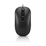 Lenovo 100 Wired USB Computer Mouse for PC, Laptop, Computer with Windows - Full-Size - Ambidextrous Design - 3 Buttons - Red Optical Sensor – Black