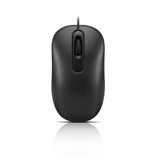 Lenovo 100 Wired USB Computer Mouse for PC, Laptop, Computer with Windows - Full-Size - Ambidextrous Design - 3 Buttons - Red Optical Sensor – Black