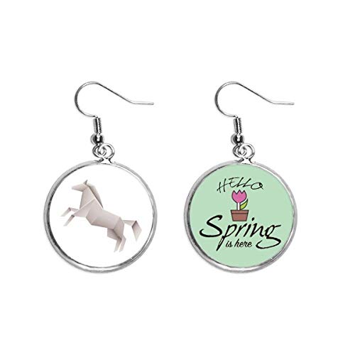Pendientes de primavera con colgante decorativo geométrico abstracto y diseño origami moderno