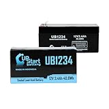 Replacement for B & B Battery BP3.6-12 Battery - Replacement UB1234 Universal Sealed Lead Acid Battery (12V, 3.4Ah, 3400mAh, F1 Terminal, AGM, SLA) - Includes Two F1 to F2 Terminal Adapters