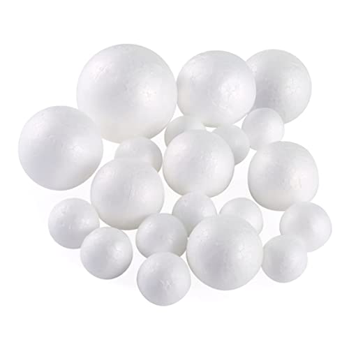 Polystyrène Boules blanches mousse décor artisanat rond Noël bricolage art de Pâques ménage 5 tailles 20pcs Cover
