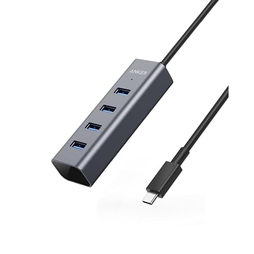 Anker USB C Hub, 4 USB 3.0 Ports, Aluminum USB-C toUSBAdapter, Compatible with MacBook Pro 2018/2017, ChromeBook, XPS, Galaxy S9/S8, and More Devices