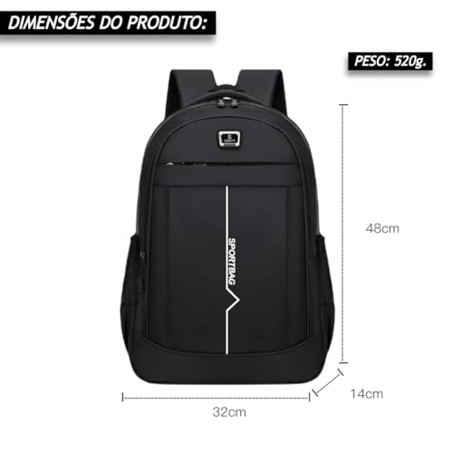 TOKSHOP Mochila Executiva Masculina Feminina para Notebook de até 15,6 Polegadas 21 Litros Reforçada