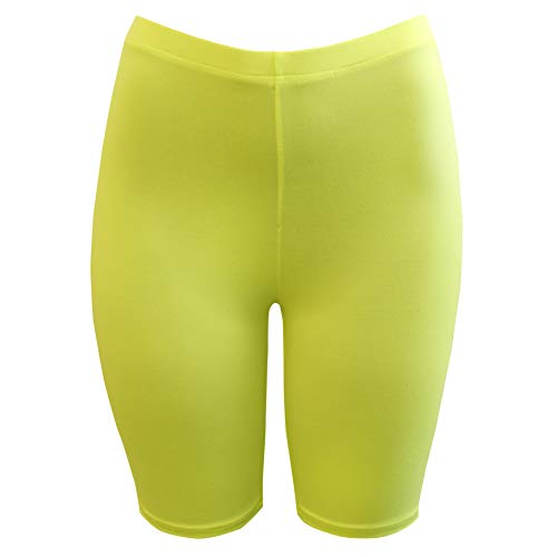 PnK Bike Shorts for Women Active Biker Yoga Shorts, Sexy Spandex Boyshort (NEON Yellow, Medium)