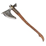 AncientSmithy Leviathan Axe Metal Replica with Glow-in-The-Dark-Runes - Hardened High Carbon Steel Blade - Leather Sheath - Hand Carved Handle